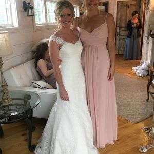 Sorel a Vita pink straps bridesmaid dress